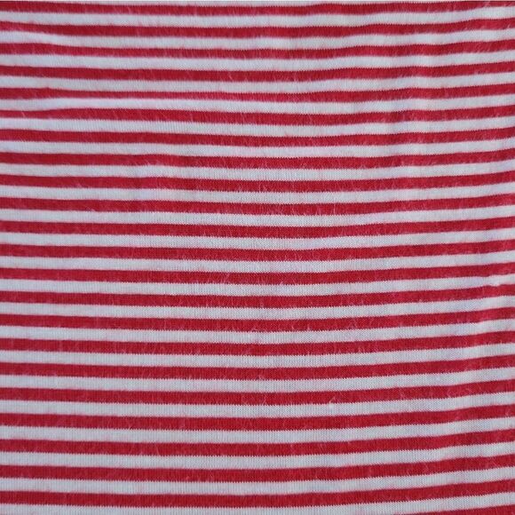 Baku Women's Red Stripe Scoop-neck Graphic Weekend Short Sleeve Pullover Top - Picture 7 of 12